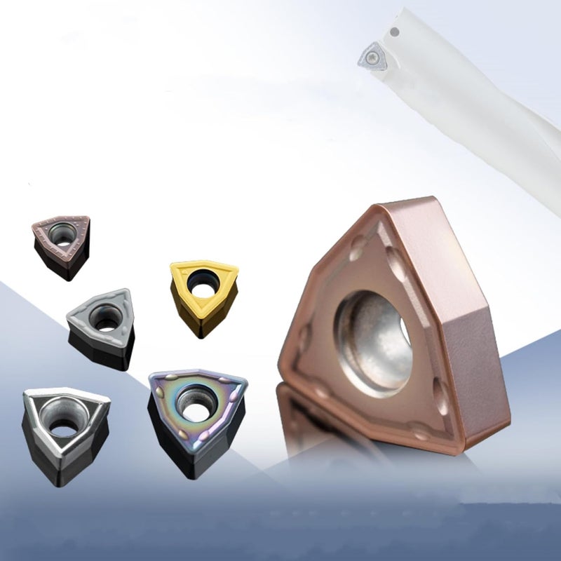 YERTAA WCMX050308 DMZ45 Trigon Drilling Inserts,for Use with Indexable Drills, Barclays Coated, for Machining Cast Iron, Aluminum Material/Copper/Quenched Steel/High-Hardness Steel/Stainless Steel - Image 5